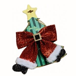 NWT ⚜️♥️⚜️ Social Strand Adorable glittery Red Santa Hair Clip